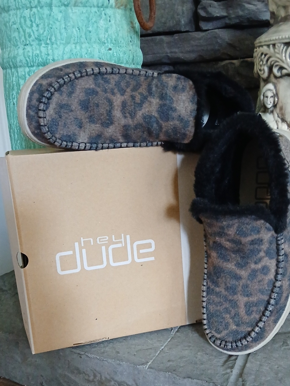 Hey Dude Leopard Print Slip-On Clog - Brown Black - Picture 3 of 3